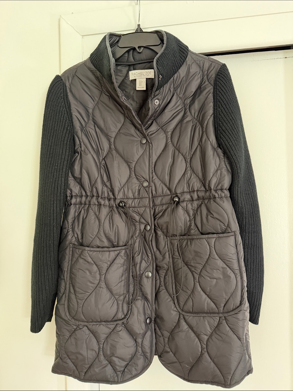 Rachel Zoe Quilted Mixed-Media Jacket
